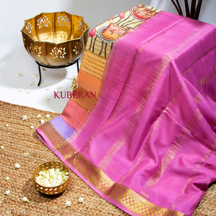 Kuberan 3D Kalamkari Mysore Silk Saree