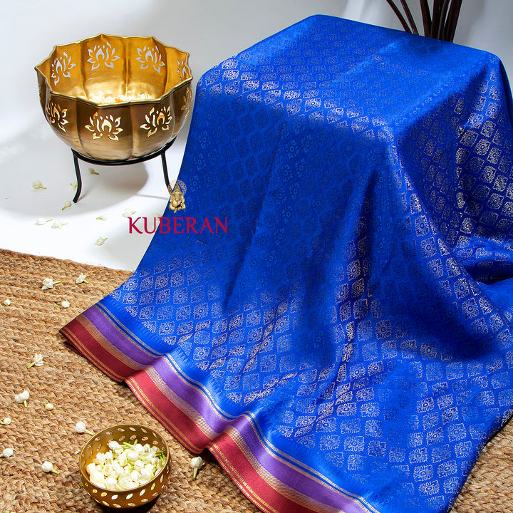 Kuberan Royal Blue Mysore Saree