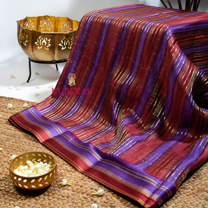 Kuberan Royal Blue Mysore Saree