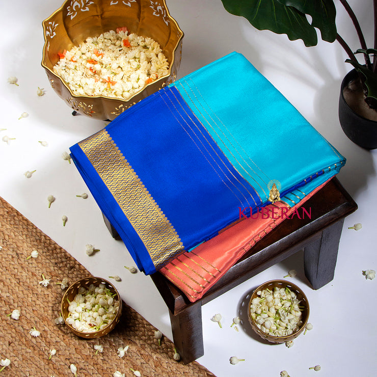 Kuberan Tortoise Blue Mysore Silk Saree