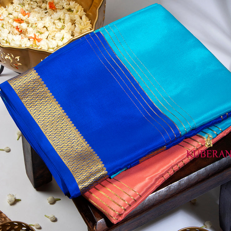 Kuberan Tortoise Blue Mysore Silk Saree