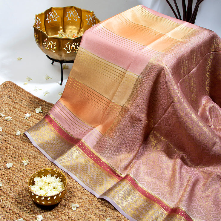 Kuberan Cavern Pink Mysore Silk Saree