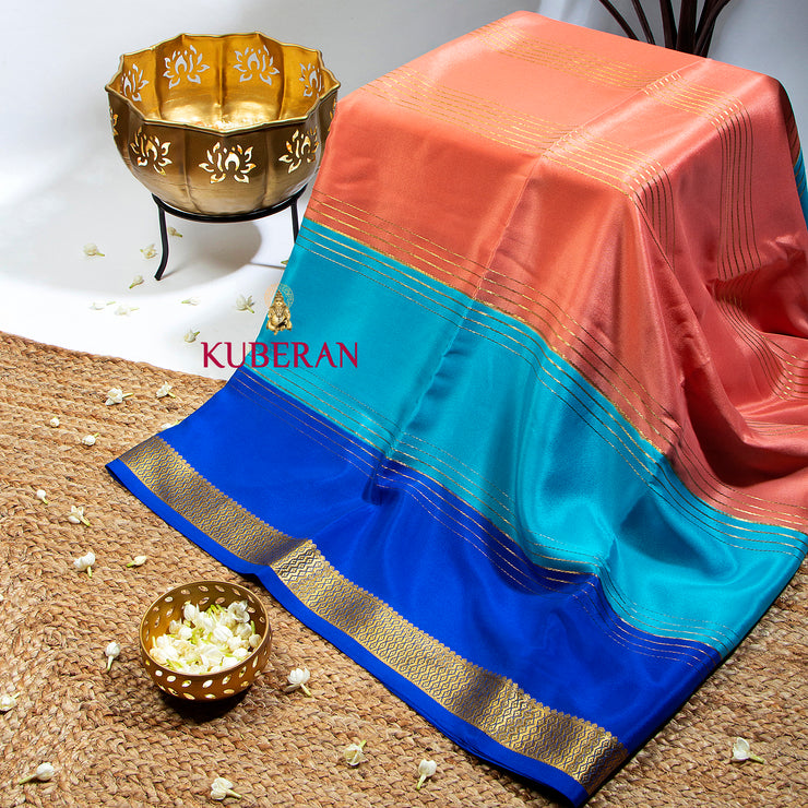 Kuberan Tortoise Blue Mysore Silk Saree