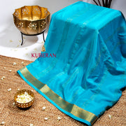 KUBERAN TORTOISE BLUE MYSORE SILK SAREE