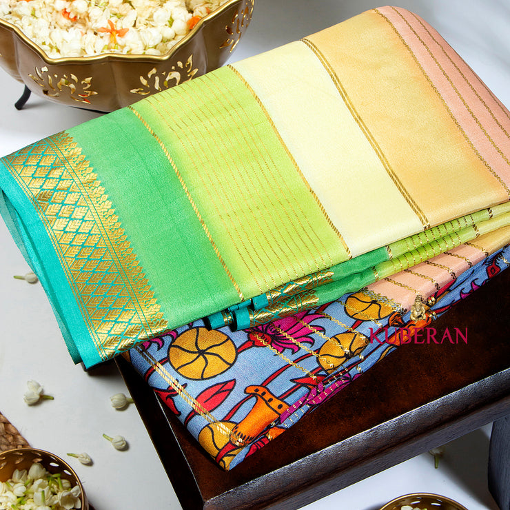 Kuberan Pastel Green Mysore Silk Saree