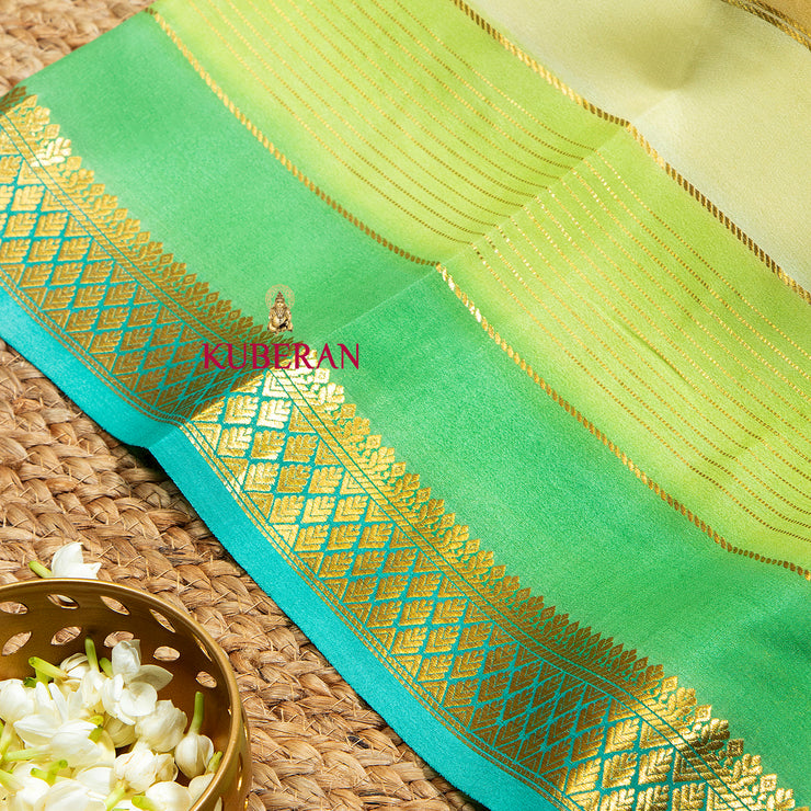 Kuberan Pastel Green Mysore Silk Saree