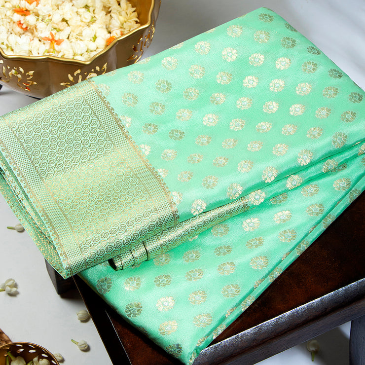 Kuberan Sea Green Mysore Silk Saree