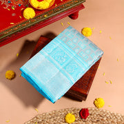 Kuberan SILVER sky blue Kanchivaram Saree