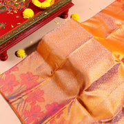 Kuberan orange peach Kanchivaram Saree