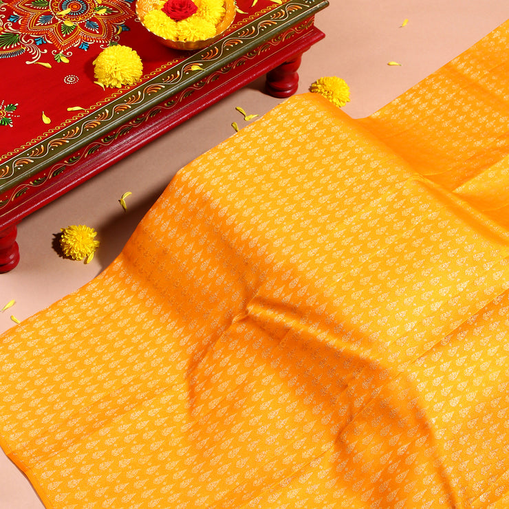 Kuberan orange peach Kanchivaram Saree