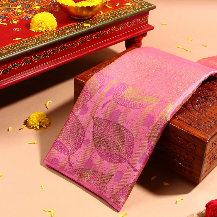 Kuberan Rosy Pink Kanchivaram Saree