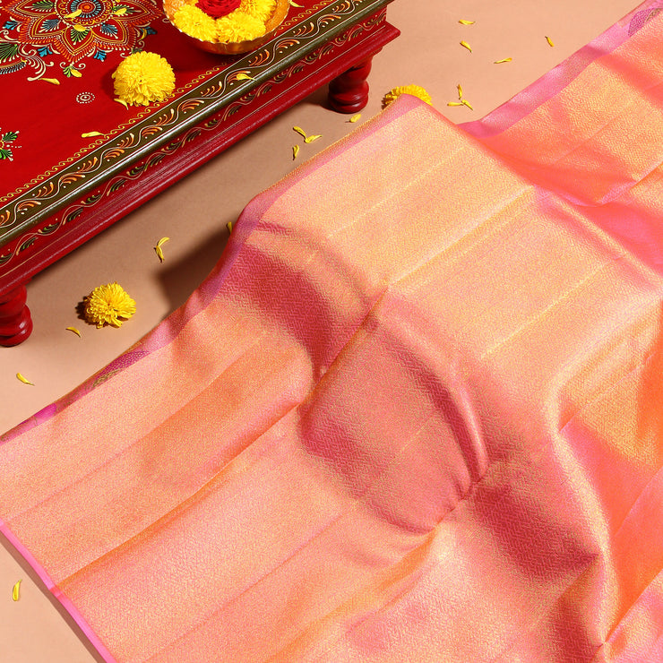 Kuberan Rosy Pink Kanchivaram Saree