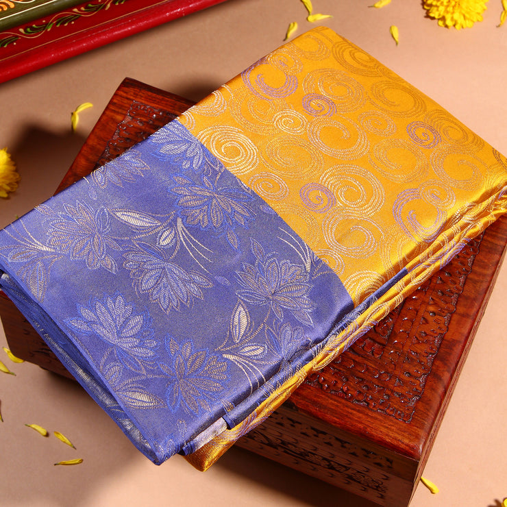 Kuberan gold with lavender Kanchivaram Saree