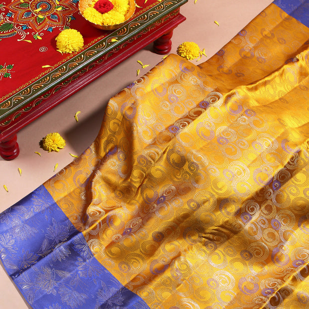 Kuberan gold with lavender Kanchivaram Saree