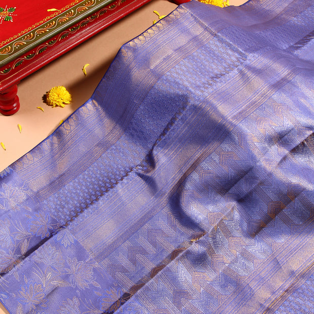 Kuberan gold with lavender Kanchivaram Saree