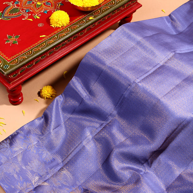 Kuberan gold with lavender Kanchivaram Saree