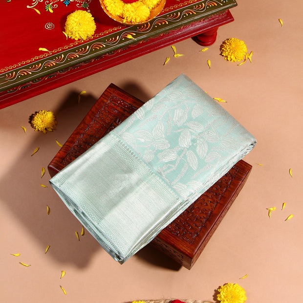 Kuberan Aqua blue Kanchivaram Saree