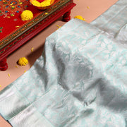 Kuberan Aqua blue Kanchivaram Saree