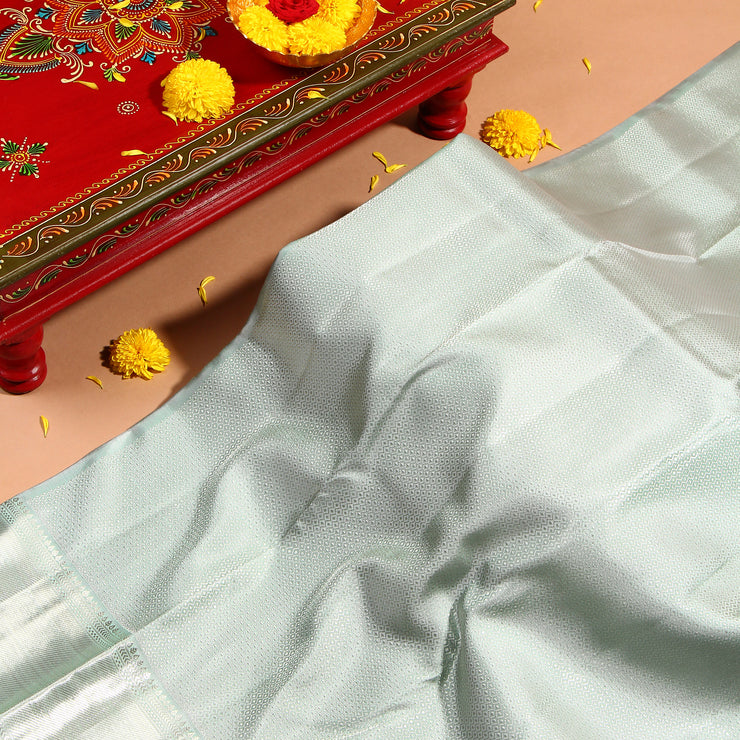 Kuberan Aqua blue Kanchivaram Saree