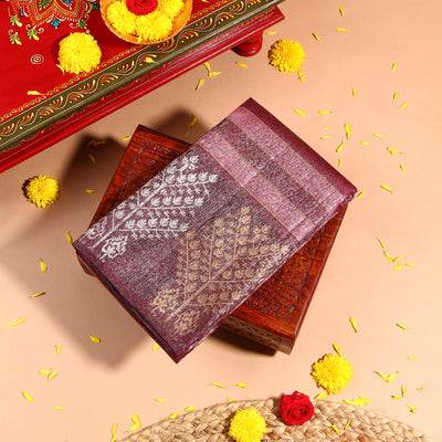 Kuberan plum wine Kanchivaram Saree