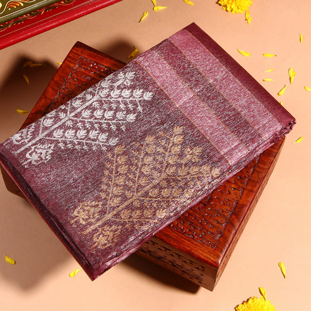 Kuberan plum wine Kanchivaram Saree