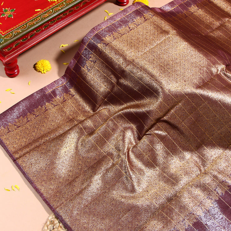 Kuberan plum wine Kanchivaram Saree