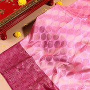 Kuberan baby pink Kanchivaram Saree