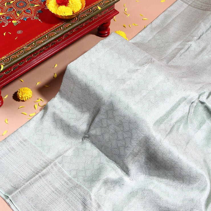 Kuberan Aqua blue Kanchivaram Saree