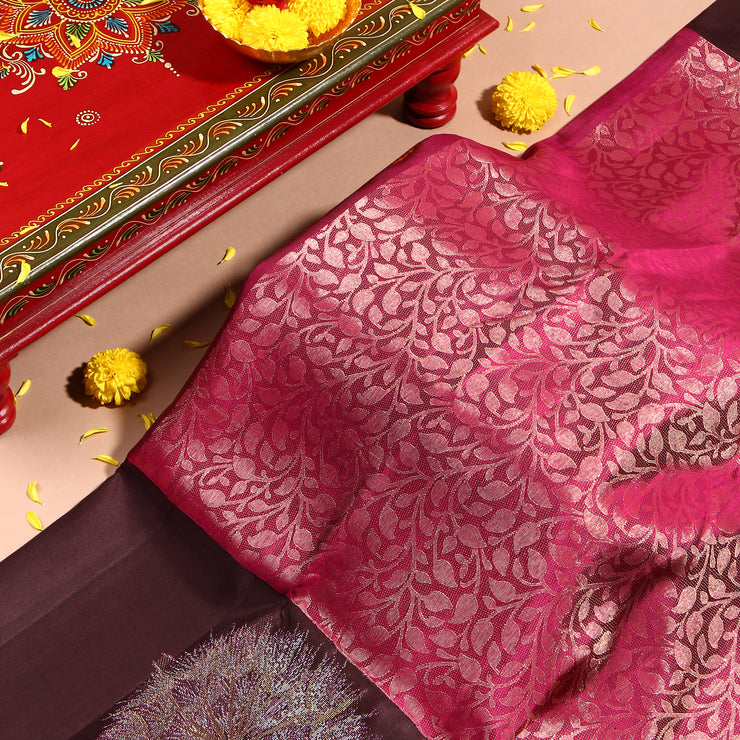 Kuberan Red Wine Kanchivaram Saree