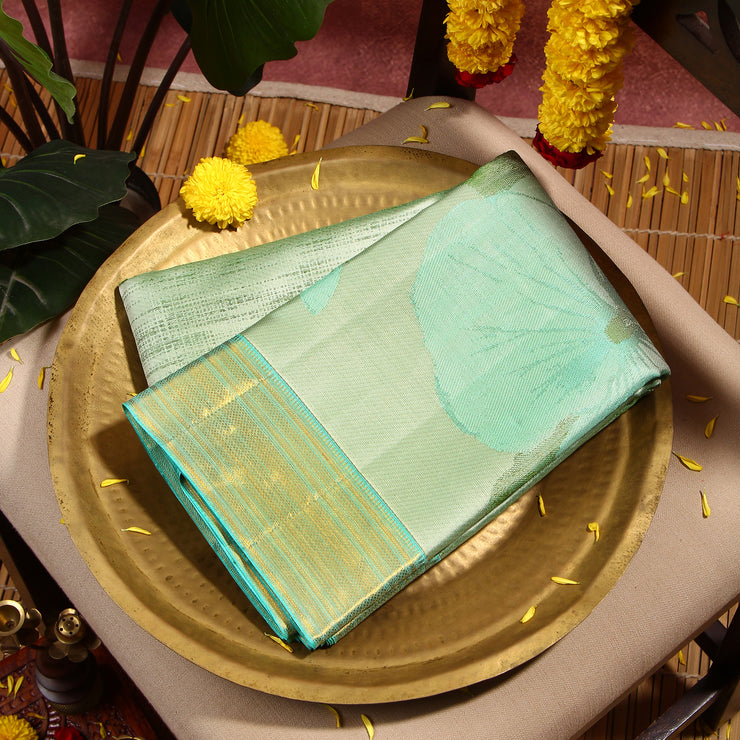 Kuberan sky blue Kanchivaram Saree