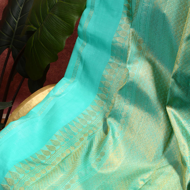 Kuberan sky blue Kanchivaram Saree