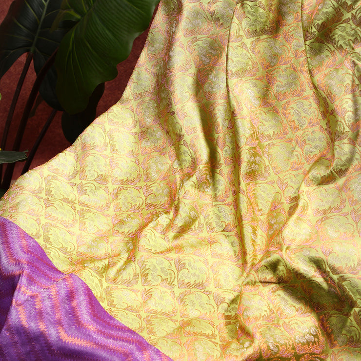 Kuberan green with lavender Kanchivaram Saree