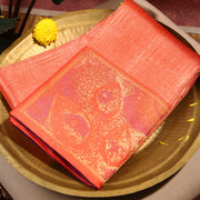 Kuberan orange peach Kanchivaram Saree