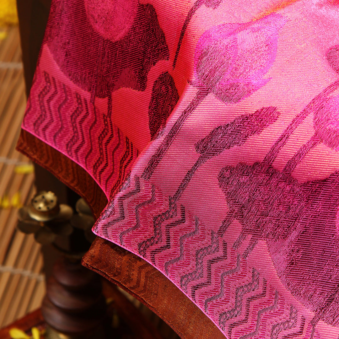 Kuberan lotus pink Kanchivaram Saree