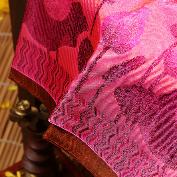 Kuberan lotus pink Kanchivaram Saree