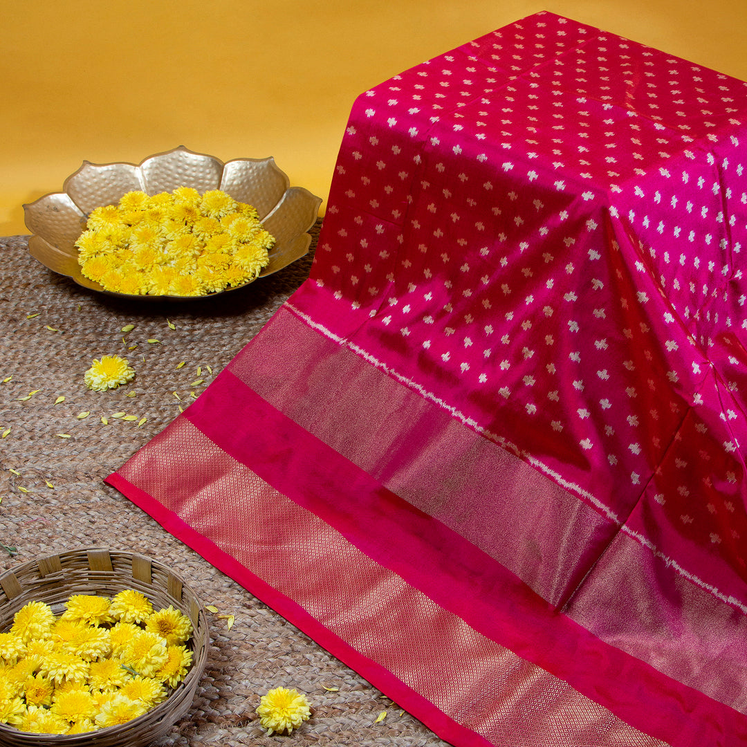 Kuberan Dark Olive With Red Wine Colour  Pochampally Silksaree