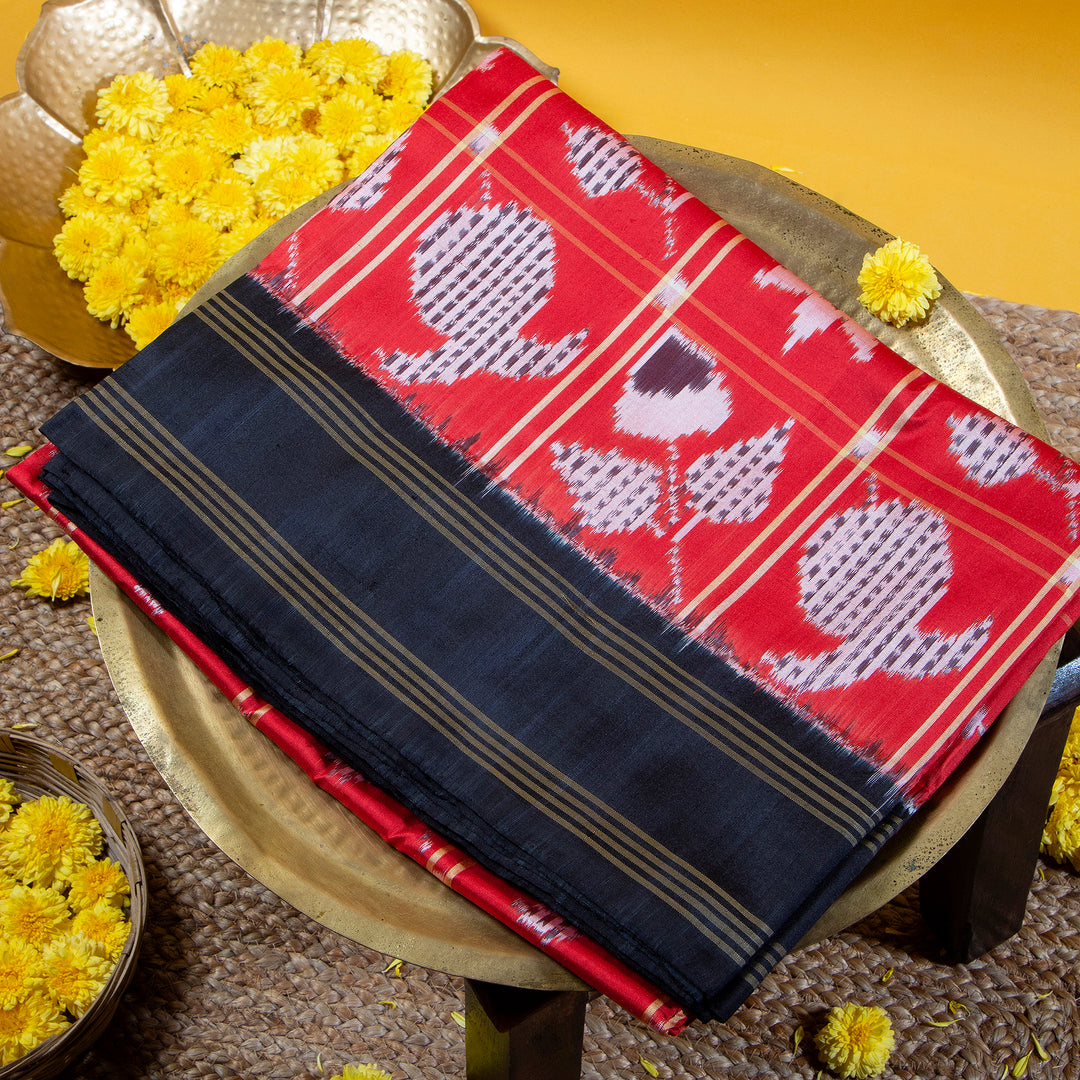 Kuberan Redwine With Woodsmoke Colour Pochampally Silksaree