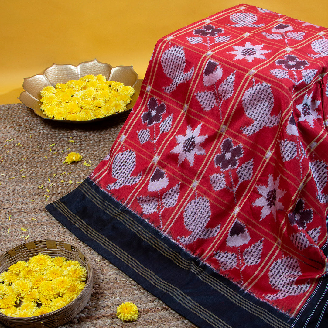 Kuberan Redwine With Woodsmoke Colour Pochampally Silksaree