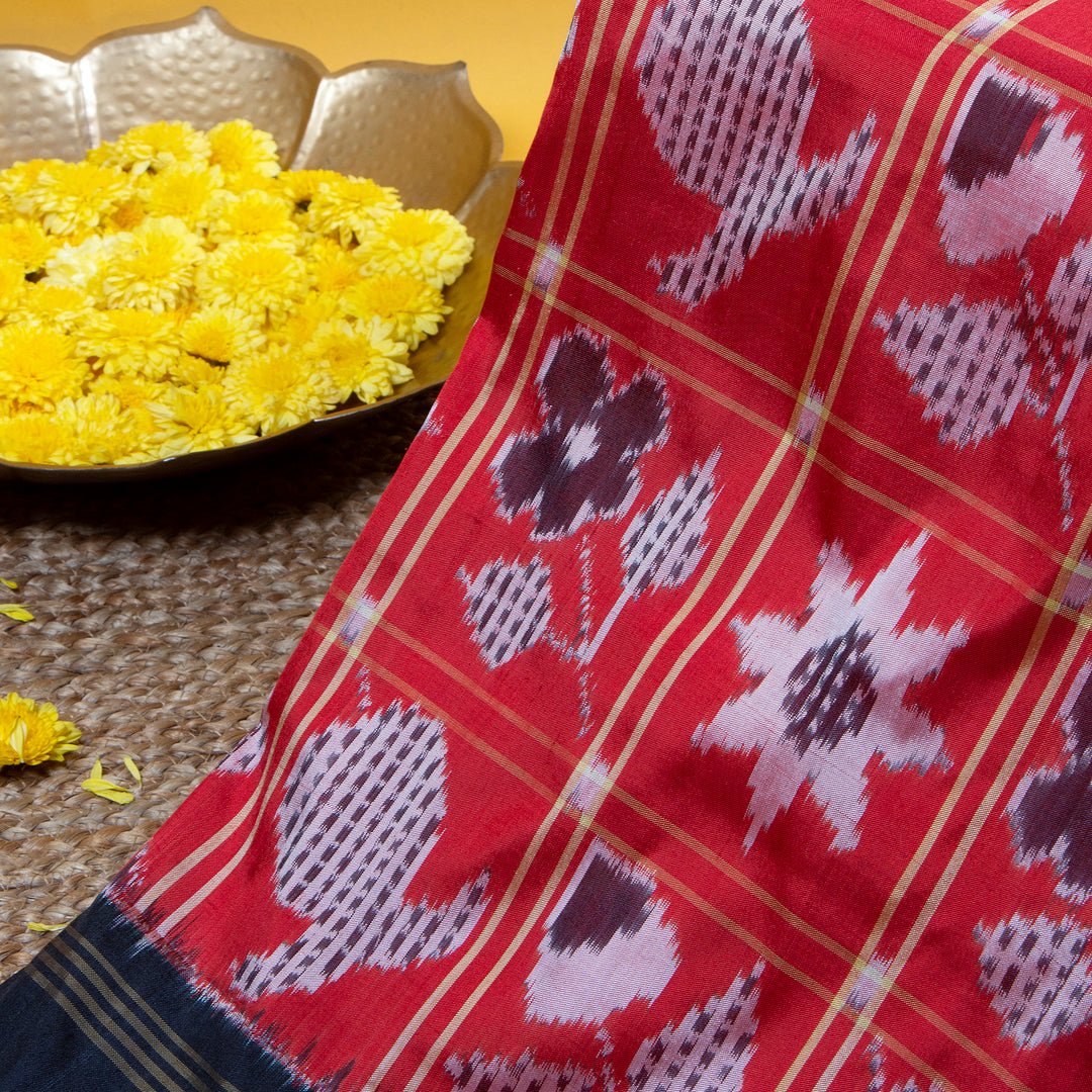 Kuberan Redwine With Woodsmoke Colour Pochampally Silksaree