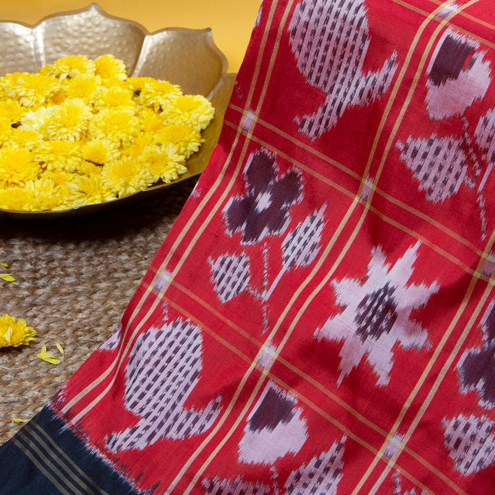 Kuberan Redwine With Woodsmoke Colour Pochampally Silksaree