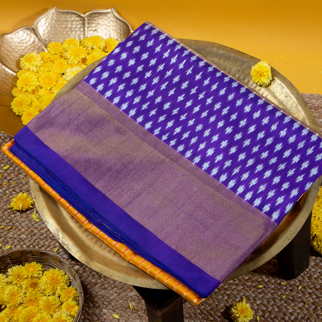 Kuberan Persian Indigo With Multi Colour Pochampally Silk Saree