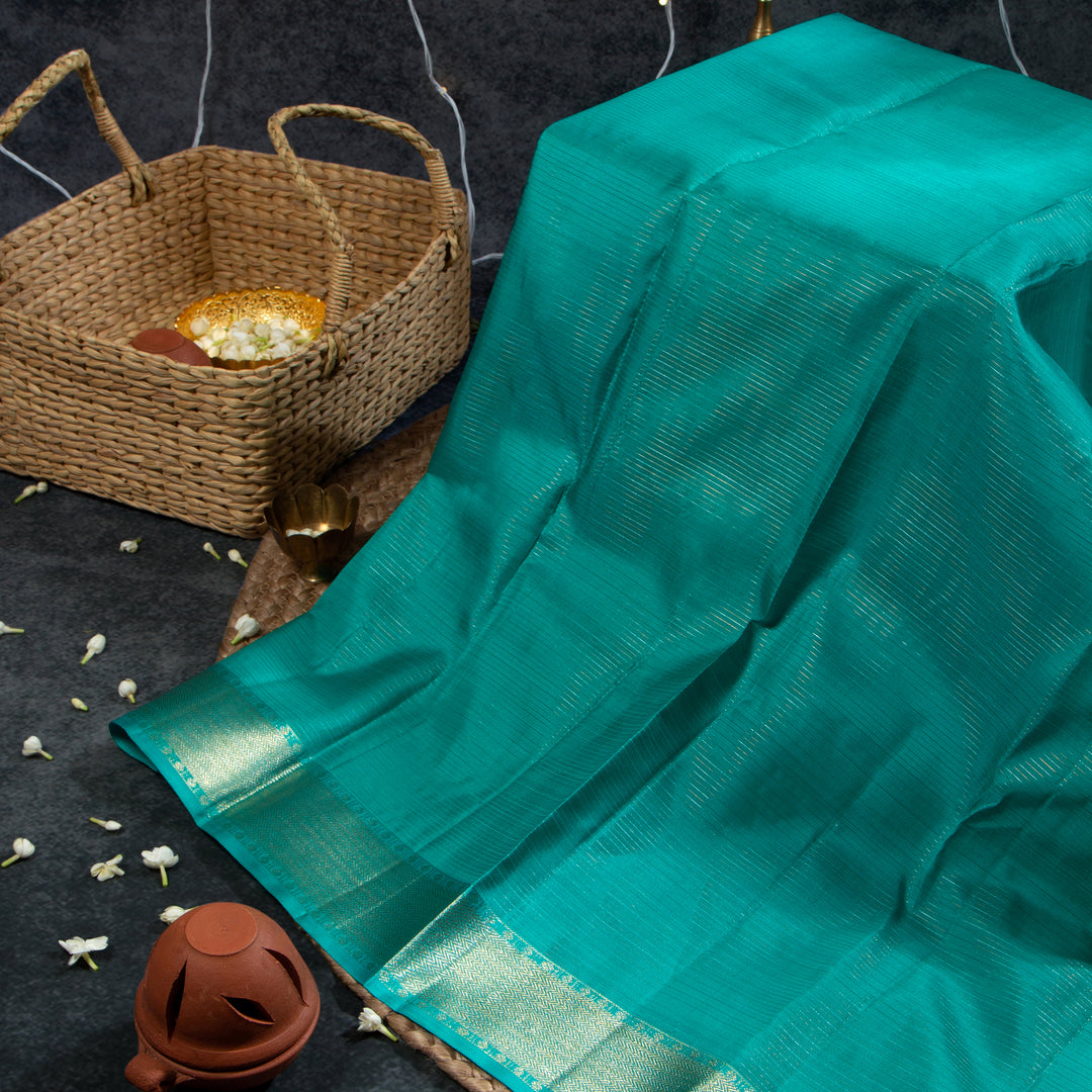 Kuberan Purple With Dark Teal Kanchivaram Saree