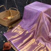 Kuberan Lavender With Gold Kanchivaram Saree