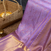 Kuberan Lavender With Gold Kanchivaram Saree