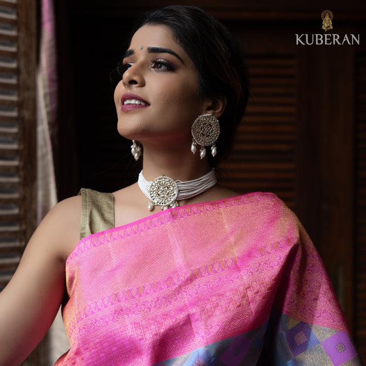 Kuberan Turquoise Blue Saree