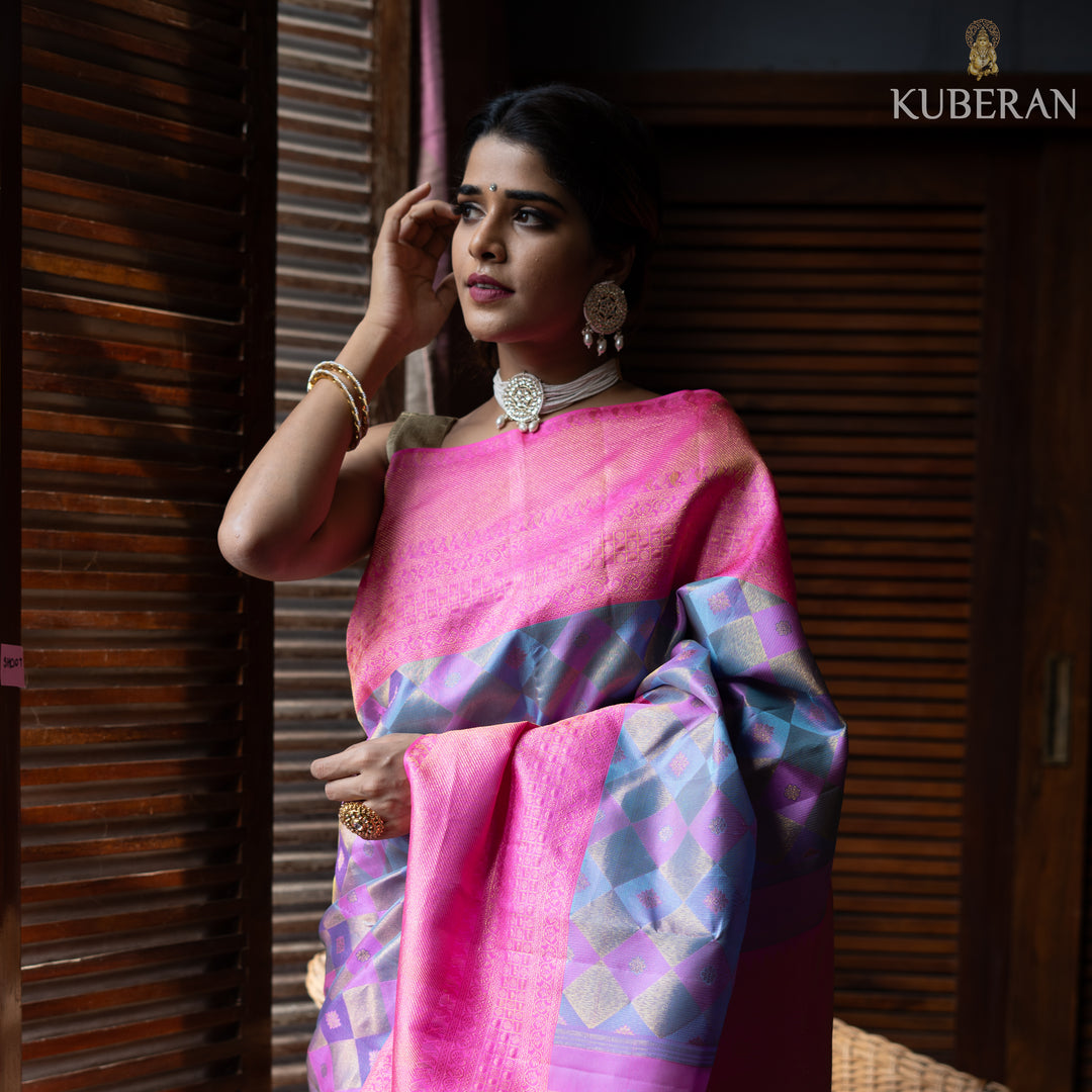 Kuberan Turquoise Blue Saree 