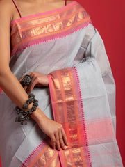 kuberan grey kanchi cotton saree