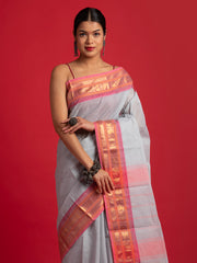 kuberan grey kanchi cotton saree