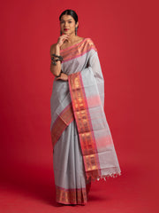 kuberan grey kanchi cotton saree