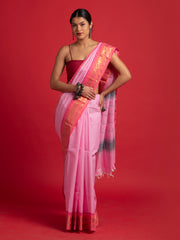 kuberan baby pink kanchi cotton saree